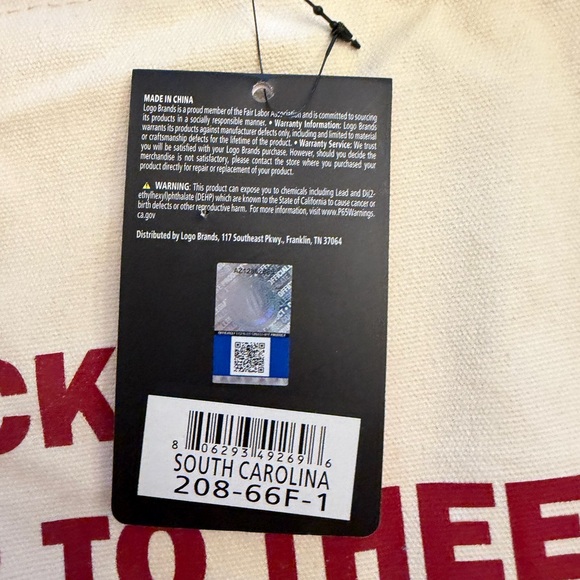 Gamecocks Garnet and Black University of South Carolina Tote Bag. NWT. - Picture 3 of 6